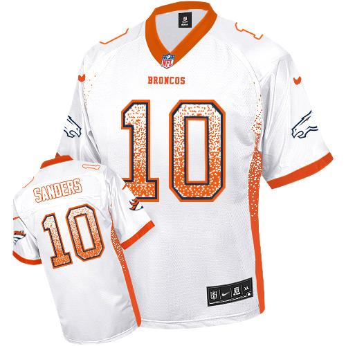 Nike Broncos #10 Emmanuel Sanders White Men's Stitched NFL Elite Drift Fashion Jersey - Click Image to Close